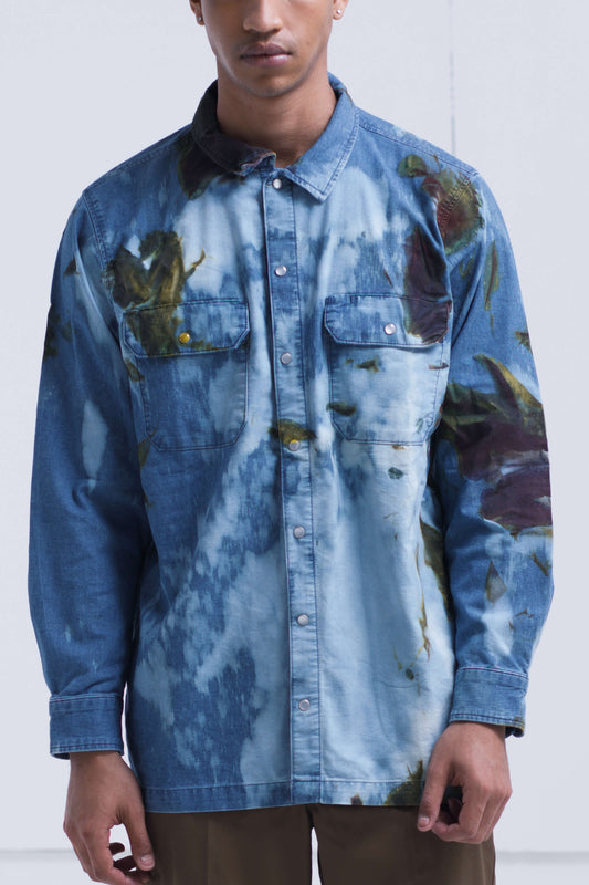 DENIM SHIRT INTERVENED WITH PAINT X ALDO CHAPARRO